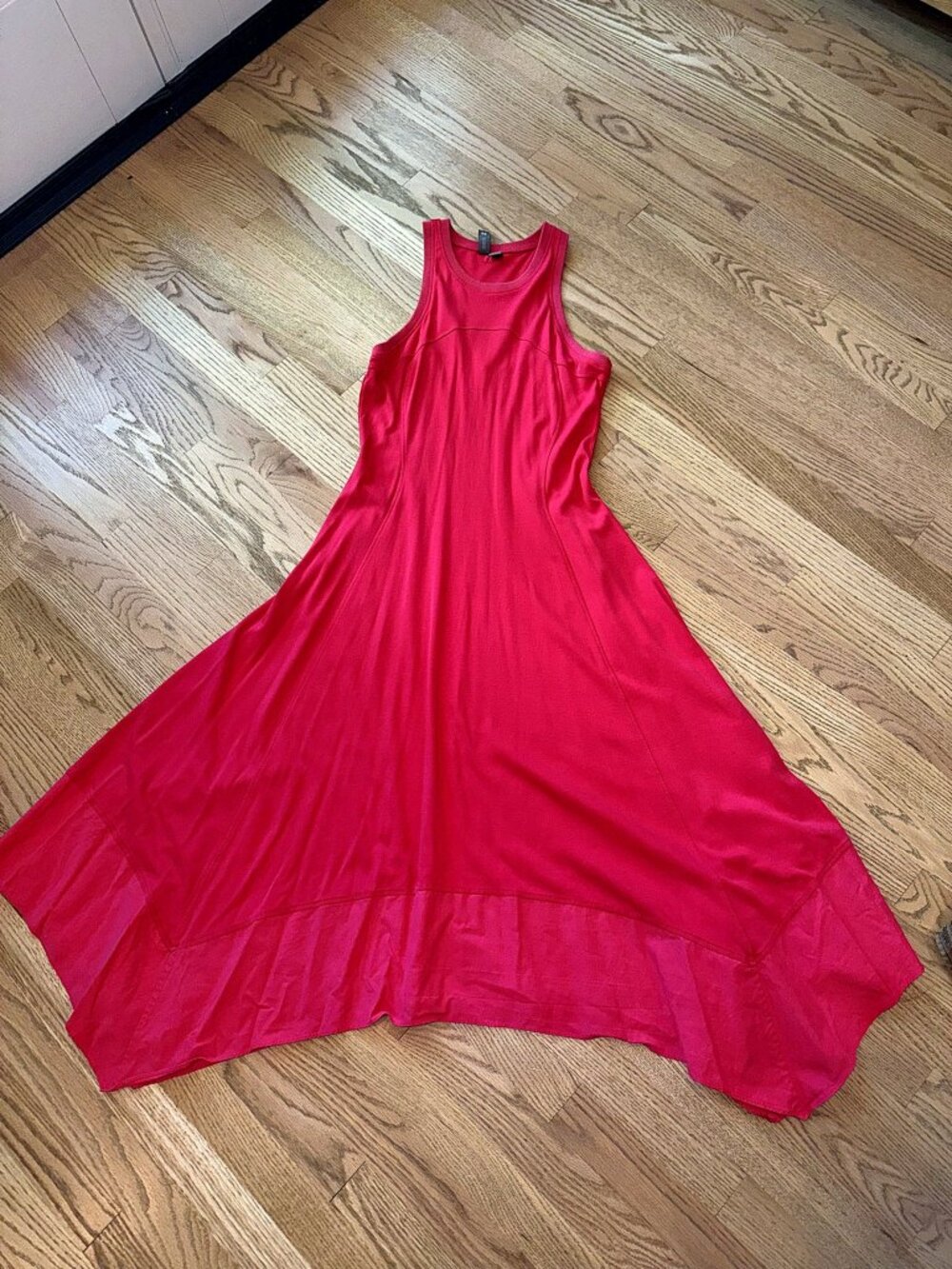 Sweaty Betty Drift Racer Dress Glow Pink Racerback Midi Hanky Hem M